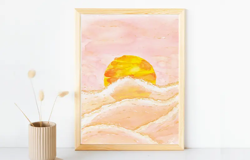 Impression de l'oeuvre Sol de artiste peintre Hyères Feel format A4 et A3