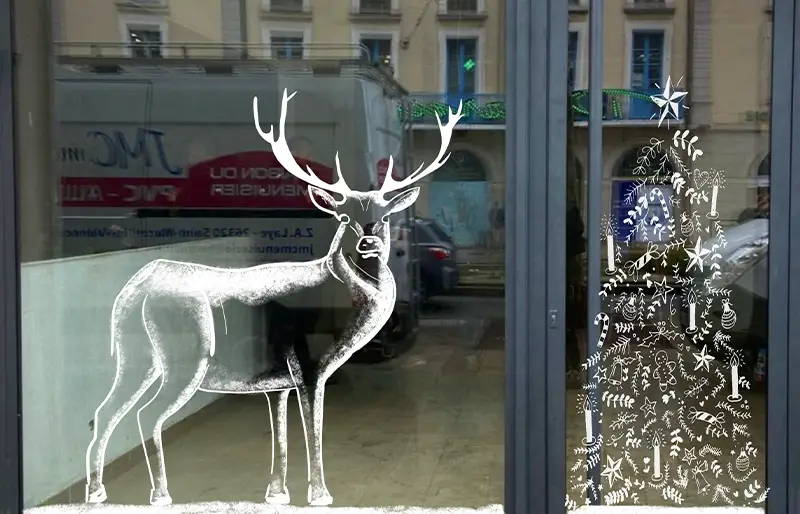 Vitrine hiver peinture Feel artiste peinture Hyères
